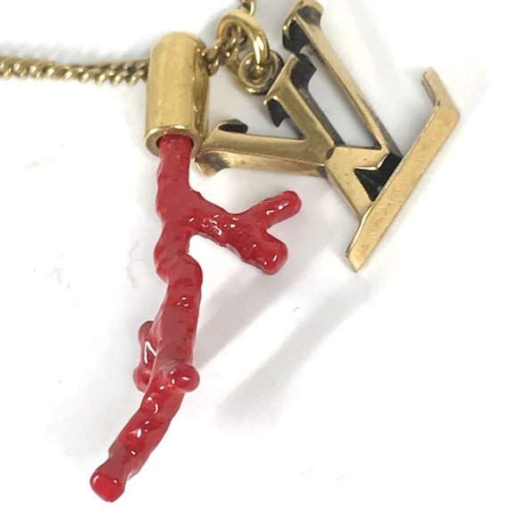 LOUIS VUITTON M68903 coral motif LV initial coral Accessories chain Necklace - Picture 4 of 16